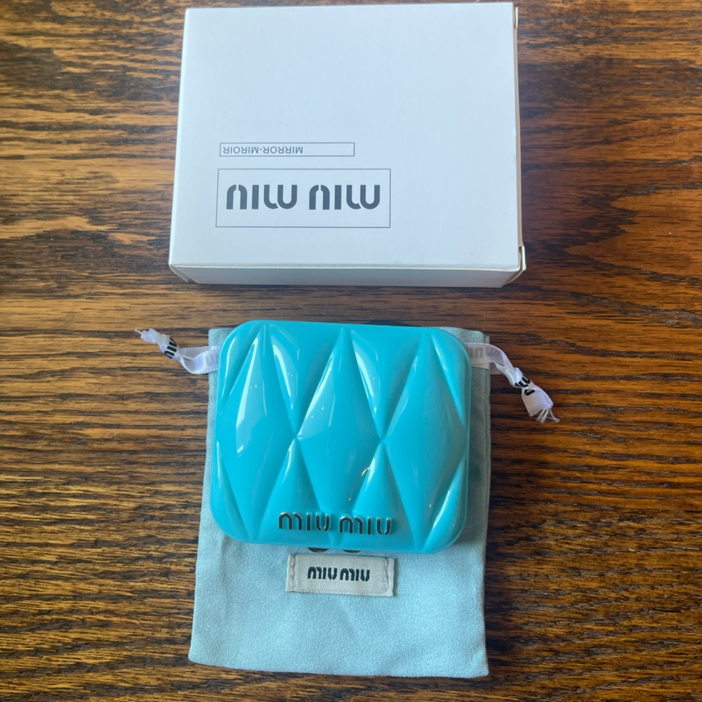 Miu Miu Turquoise Quilted Mirror